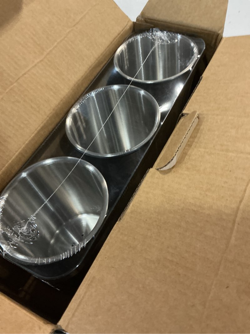 Condition photo showing New/Like New for imeea countertop silverware caddy, stainless steel flatware organizer with 3 compartments for forks spoons knives