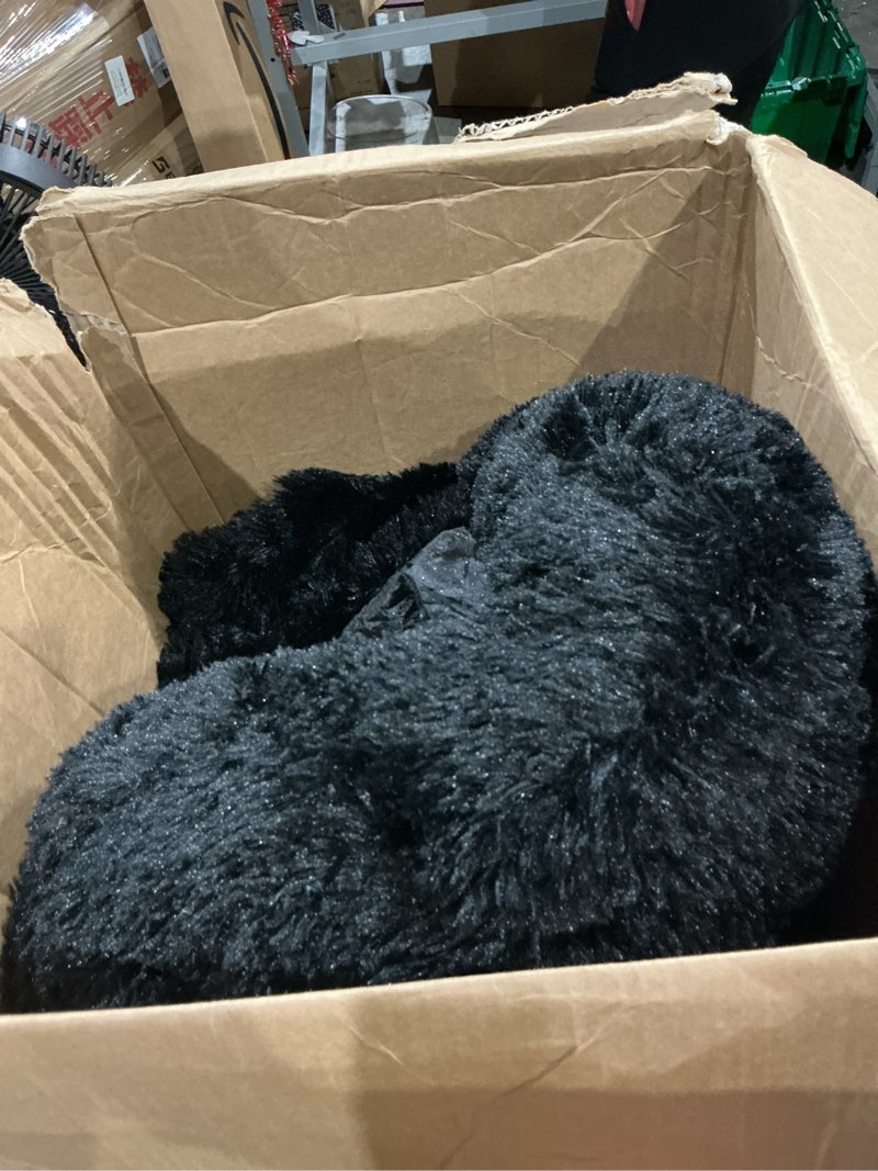 Condition photo showing As Is for calming dog bed fluffy plush dog mat for furniture protector with removable washable cover for large medium small dogs and cats (large(45x37x6), camel) 45.0"l x 37.0"w x 6.0"th camel