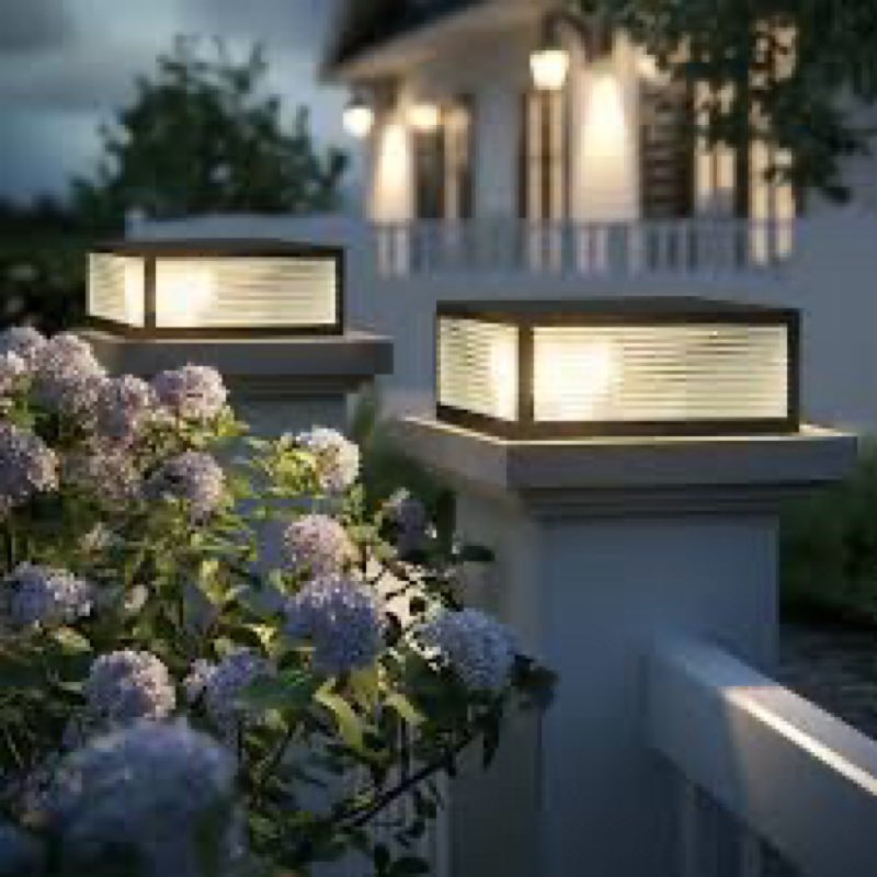 1 -Pack Solar-Powered Color-Changing Waterproof Post Cap Light