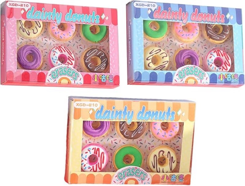 Creative Eraser Doughnuts Children's Birthday Eraser Party Colourful Funny Eraser Set for Kids Gift as Birthday Gift Students Reward School Classroom Party