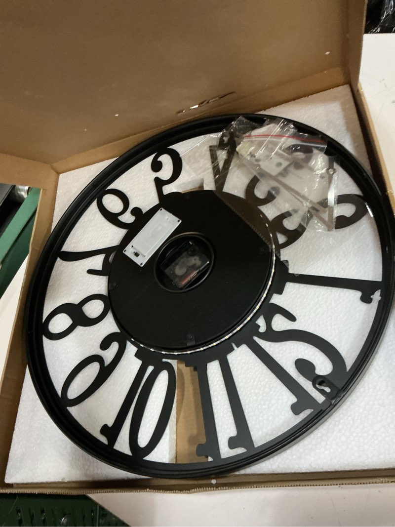 Condition photo showing Good Condition for leike large wall clock 20'' lighted rustic wood clock with remote timer, silent battery operated modern oversized wall clock for living room, bedroom, farmhouse, home decor, large number display 20 inch brown-arabic