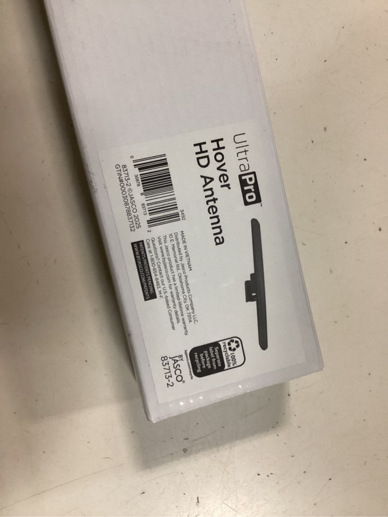 Condition photo showing Good Condition for UltraPro Hover Digital TV Antenna Indoor for Smart TV, Long Range HD Local Channels, Easy Mount on Top Design, Supports 4K 1080P HDTV VHF UHF, 360° Reception, 83713 Indoor Hover Compact