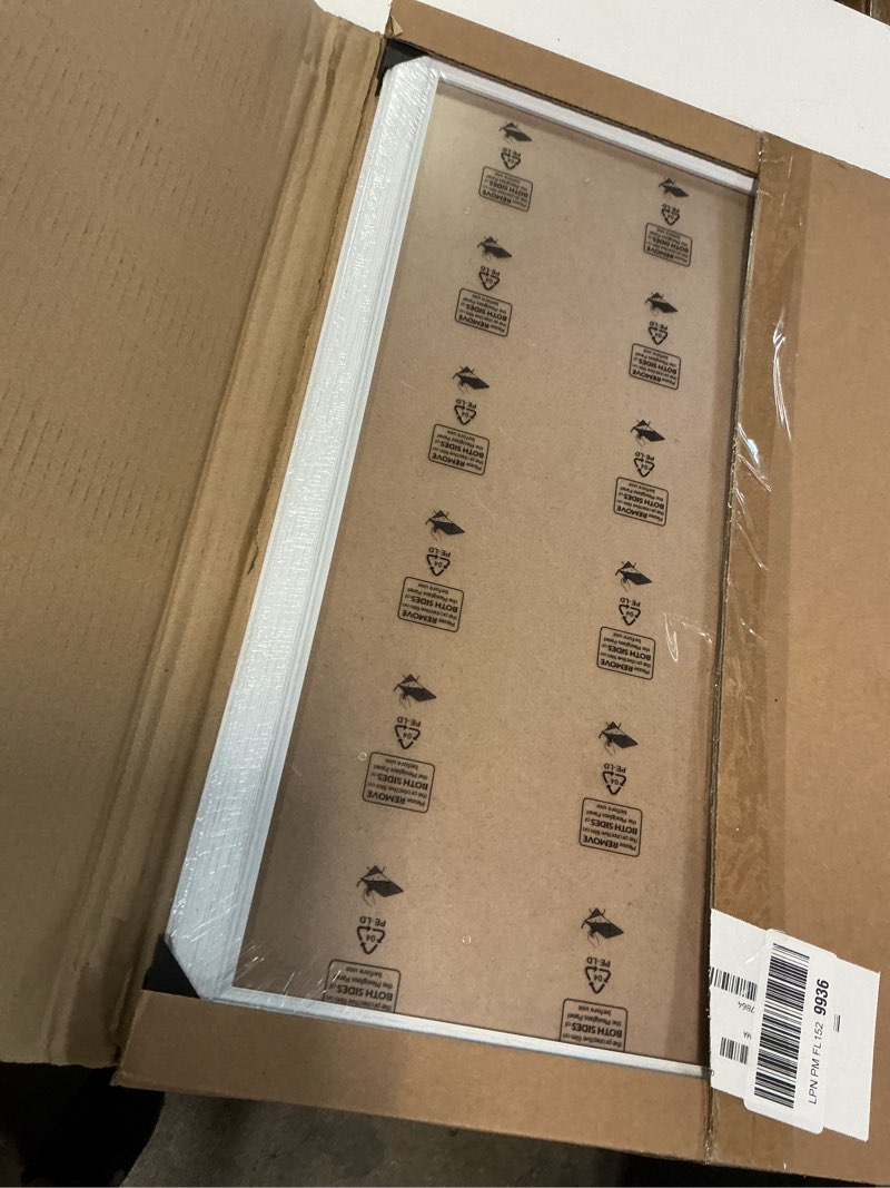 Condition photo showing Good Condition for 16x20 wood frame white, natural woodgrain 20x16in picture frame, rustic wooden 16 x 20 inch gallery wall photo poster frame with hd plexiglass, horizontal vertical wall mounting display 1pcs white 16x20