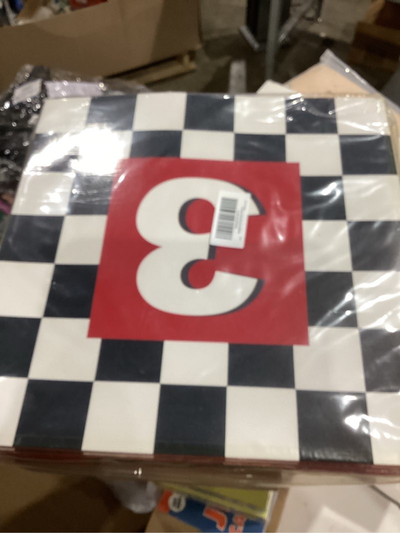 Condition photo showing New/Like New for Mototo 8 PCS Large Racing Car Party Boxes 11.8 x 11.8 Inch Race Car Party Decoration Goodie Checkered Cardboard Treat Boxes for Race Theme Baby Shower Birthday Decoration for Boy, Black and Red 1 Count (Pack of 8)