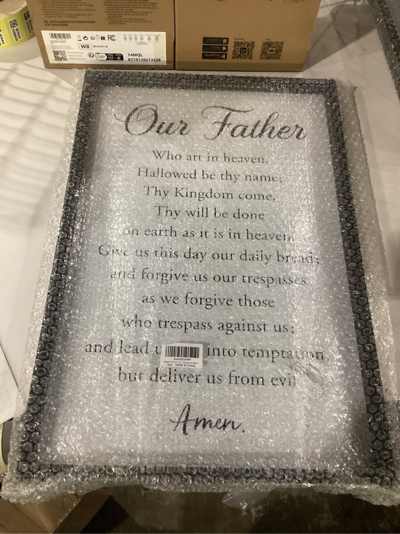 SRSZHIYUE Christian Quotes Our Father Prayer Wall Decor 24" x 16" Bible Verse Scripture Motivational
