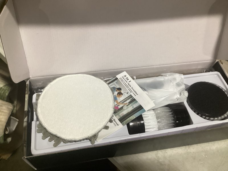 Condition photo showing Good Condition for electric spin scrubber, 8 in 1 electric cleaning brush, cordless rechargeable scrub brush with 8 replaceable brush heads, adjustable length and angle power scrubber for bathroom tile bathtub glass white lz52