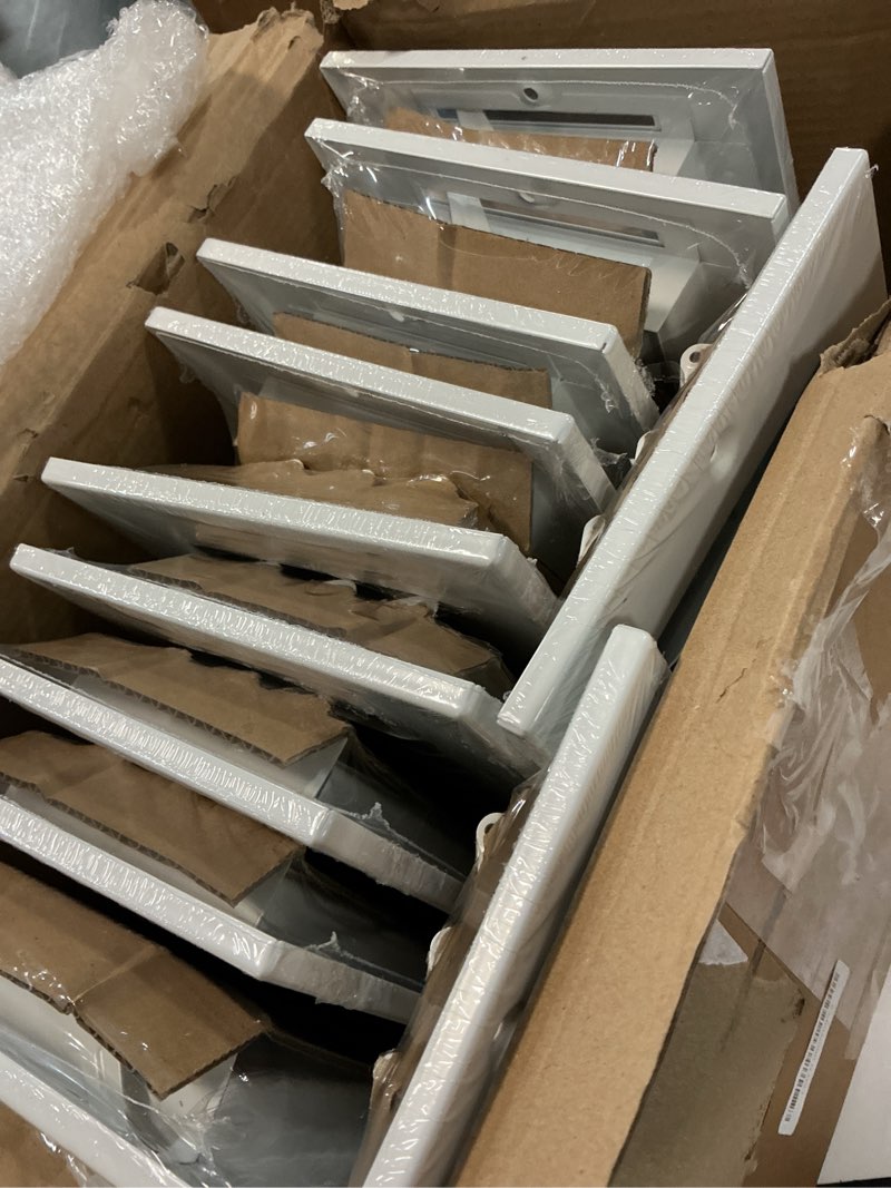 Condition photo showing New/Like New for zonon 12 pcs 12 x 4 inch duct opening ceiling register white air vent covers for wall 2 way steel grill air supply diffuser inlet w/manual adjuster for home office bathroom sidewall interior size 4 x 12 inch 12