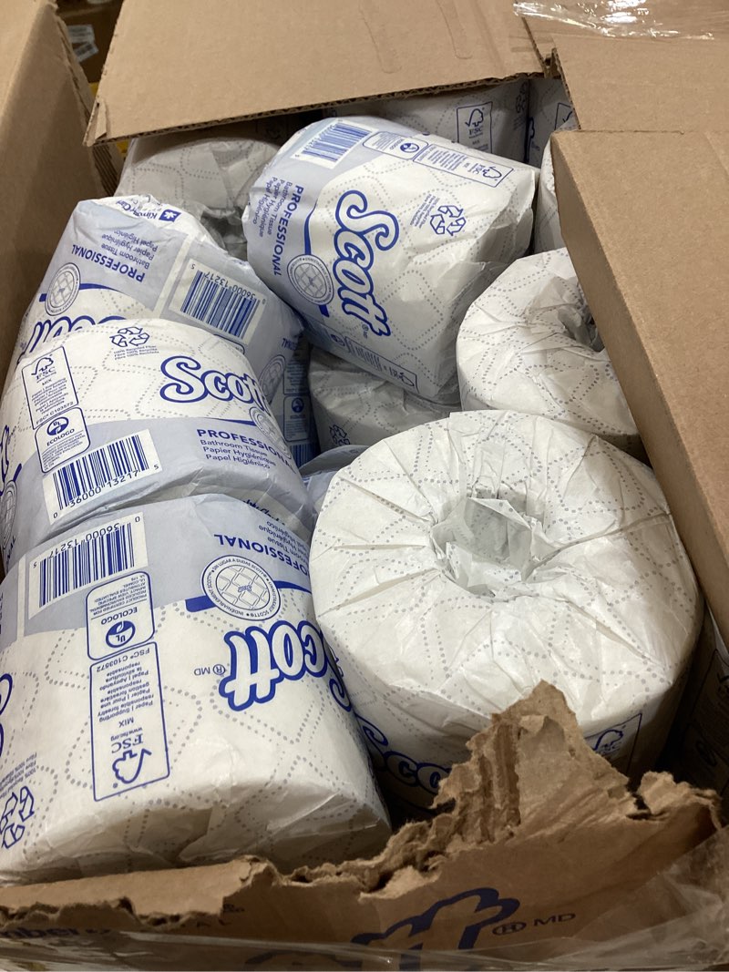 Condition photo showing Good Condition for scott professional 100% recycled fiber standard roll bulk toilet paper (13217), 2-ply, elevated design, white, individually wrapped (80 rolls of 473 sheets, 37,840 sheet total)