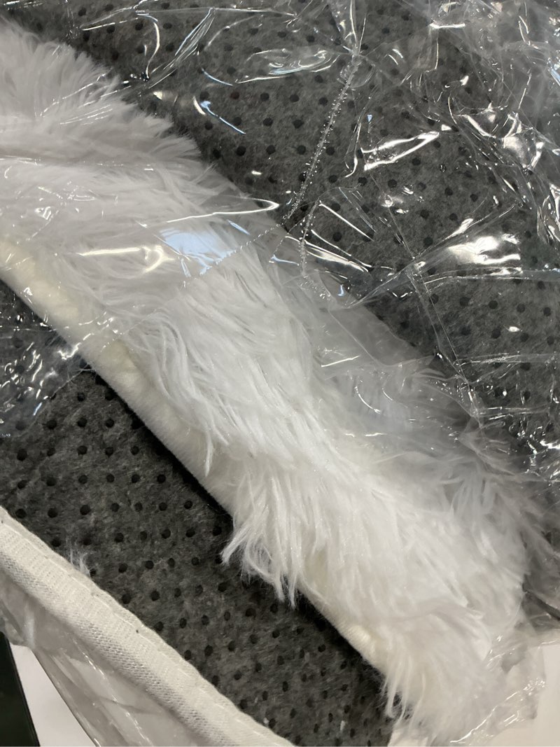 Condition photo showing As Is for 8x10 Fluffy Rugs for Living Room, Soft Large White Shag Area Rug Carpet for Bedroom, Non-Slip Fuzzy Plush Rugs for Home Decor, Cozy Modern Indoor Shaggy Floor Big Rug 8' x 10' (Rectangular) White