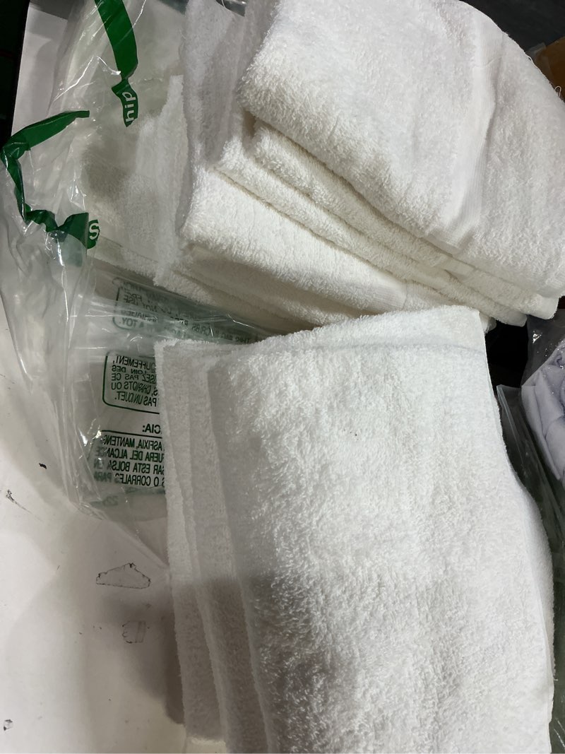 Condition photo showing Good Condition for Avalon Salon Towels - White Hand Towels Bulk 24 Pack - 100% Cotton 16x27 Inches - Absorbent Spa, Facial & Gym Towels for Working Out (Not Bleach Proof)