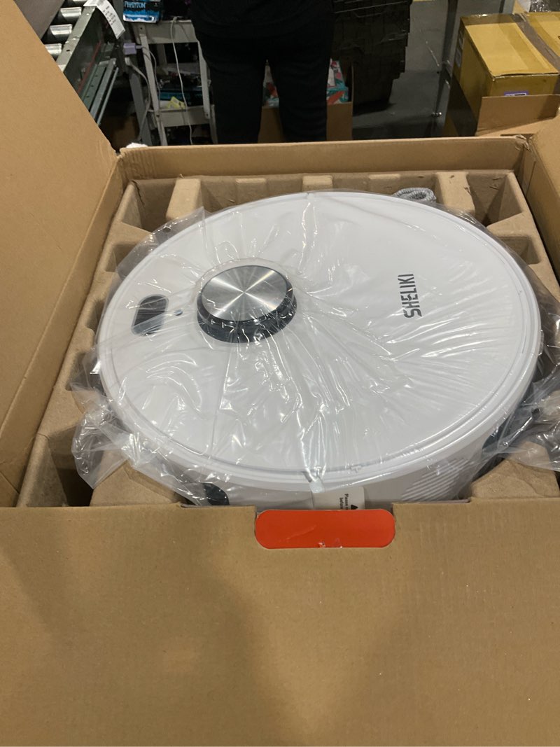 Condition photo showing New/Like New for robot vacuum and mop combo, 3-in-1 robotic vacuums cleaner with 70-day self-emptying base, lidar navigation smart mapping & strong 6000pa suction, for pet hair, hard floor, carpet