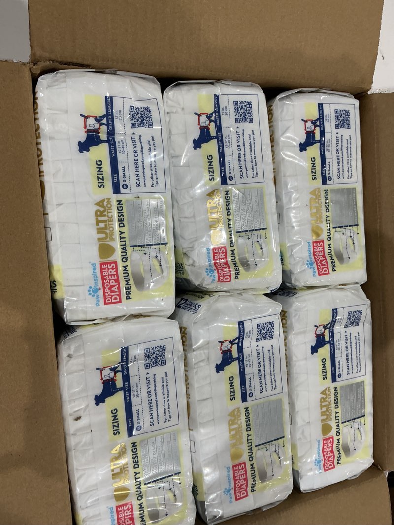 Condition photo showing Good Condition for paw inspired disposable diapers, xs, 12-count