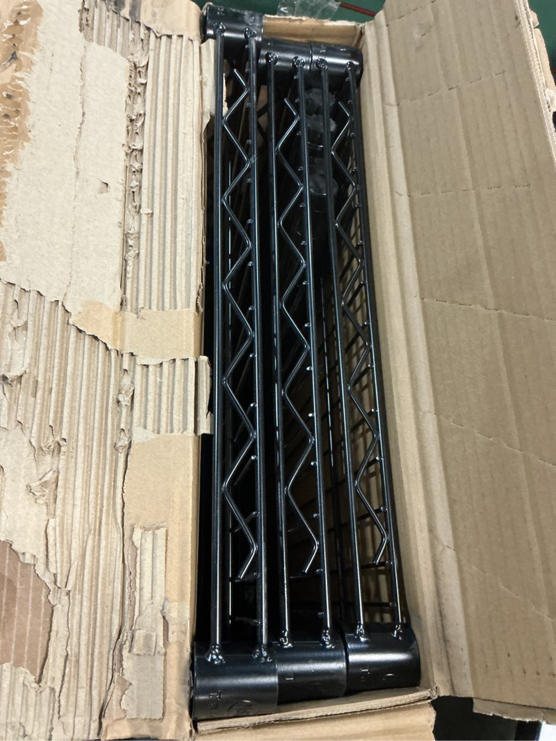 Condition photo showing As Is for 3 tier wide wire shelving black - brightroom™