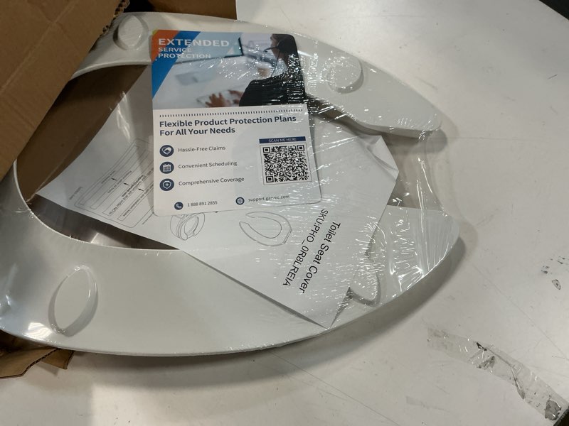 Condition photo showing Good Condition for Commercial Heavy Duty Open Front Toilet Seat Without Cover Will Never Loosen and Reduce Call-Backs,Public Toilet Lid Elongated Safe, for Office,Church,Hospital(White 18.5")