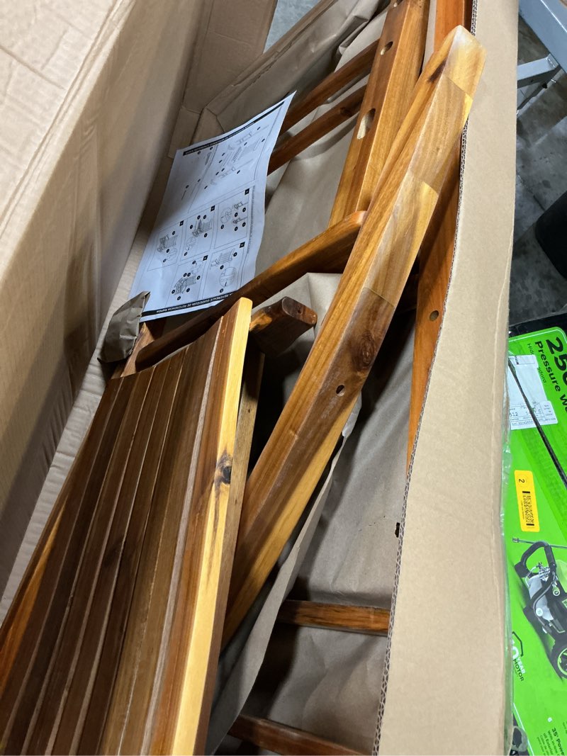 Condition photo showing Good Condition for style selections wood frame rocking chair with slat seat