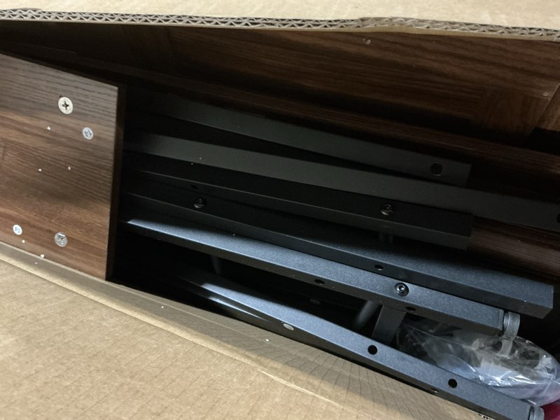 Condition photo showing Good Condition for HOOBRO Bookshelf with Doors, Rustic Bookshelf with Drawers, Industrial Display Standing Shelf Units, Wooden and Metal Storage Shelf for Living Room, Home Office, Dining Room, Walnut and Black BH75SJ01