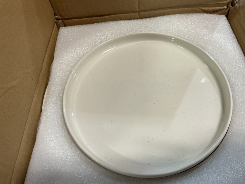 Condition photo showing Good Condition for ewfen 16-piece ceramic dinnerware sets with mugs for 4, handpainted plates and bowls set with rustic terracotta underside, scratch resistant dishes set, dishwasher & microwave safe