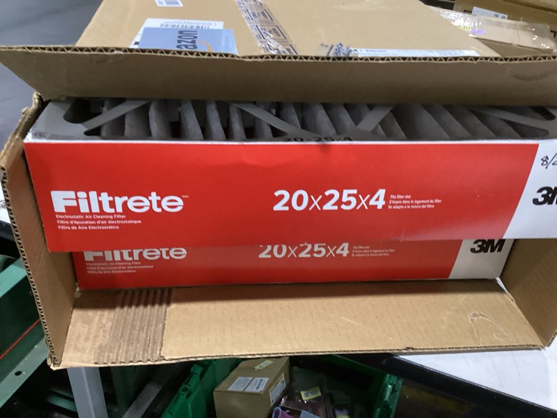 Condition photo showing New/Like New for filtrete 20x25x4 ac furnace air filter, mpr 1000, merv 11, fits honeywell & aprilaire, allergen defense, electrostatic, 2-pack. change your filter often: replace every 12 months