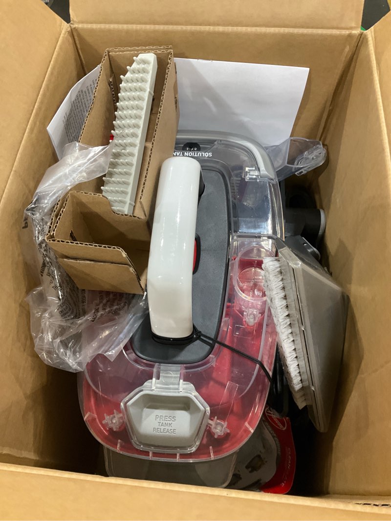 Condition photo showing As Is for Hoover CleanSlate Plus Portable Carpet + Upholstery Spot Cleaner Machine, Powerful Suction with Versatile Tools, Pet Stain Remover, Car and Auto Detailer, Pair with Hoover Carpet Cleaner Solution