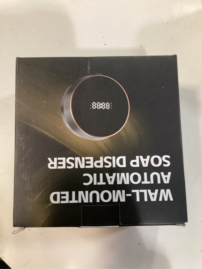 Condition photo showing New/Like New for Automatic Soap Dispenser Foam Bathroom: Wall Mount Rechargeable Touchless Adjustable Auto Smart Electric Plastic White Foaming Soap Dispenser with Clock - Kitchen - Hand Dish Lotion Couple Kids Foam White