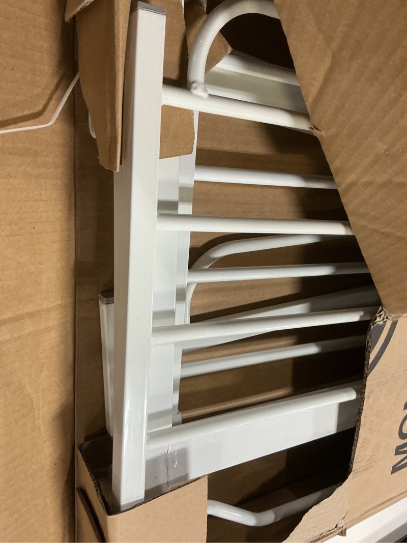 Condition photo showing As Is for regalo easy step 49-inch extra wide baby gate, includes 4-inch and 12-inch extension kit, 4 pack of pressure mount kit and 4 pack of wall mount kit white 29-49"w x 30"h