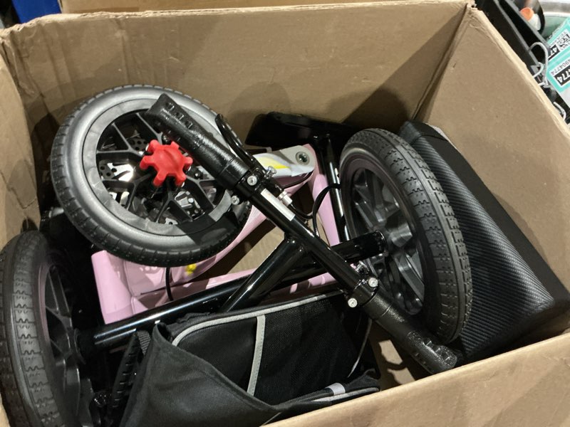 Condition photo showing New/Like New for economy steerable knee walker - compact crutch alternative for foot injuries with dual braking system (pink)