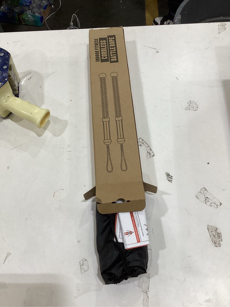 Condition photo showing New/Like New for Weighted Ropeless Battle Ropes, Heavy Duty Workout Rope for Home Gym with Training Poster, Portable Arm Exerciser Rope for Strength Building, HIIT and Low-Impact Aerobic Training for Men & Women 1.61lb-Black