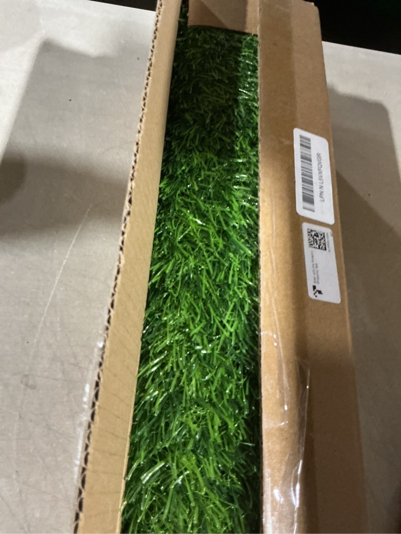 Condition photo showing As Is for artificial grass mat, dog grass pee pads, fake grass pad for pets potty training, soft grass rug, grass doormat with drainage holes, pet turf for indoor outdoor use, washable(15.7''*31.5'') 15.7"*31.5"
