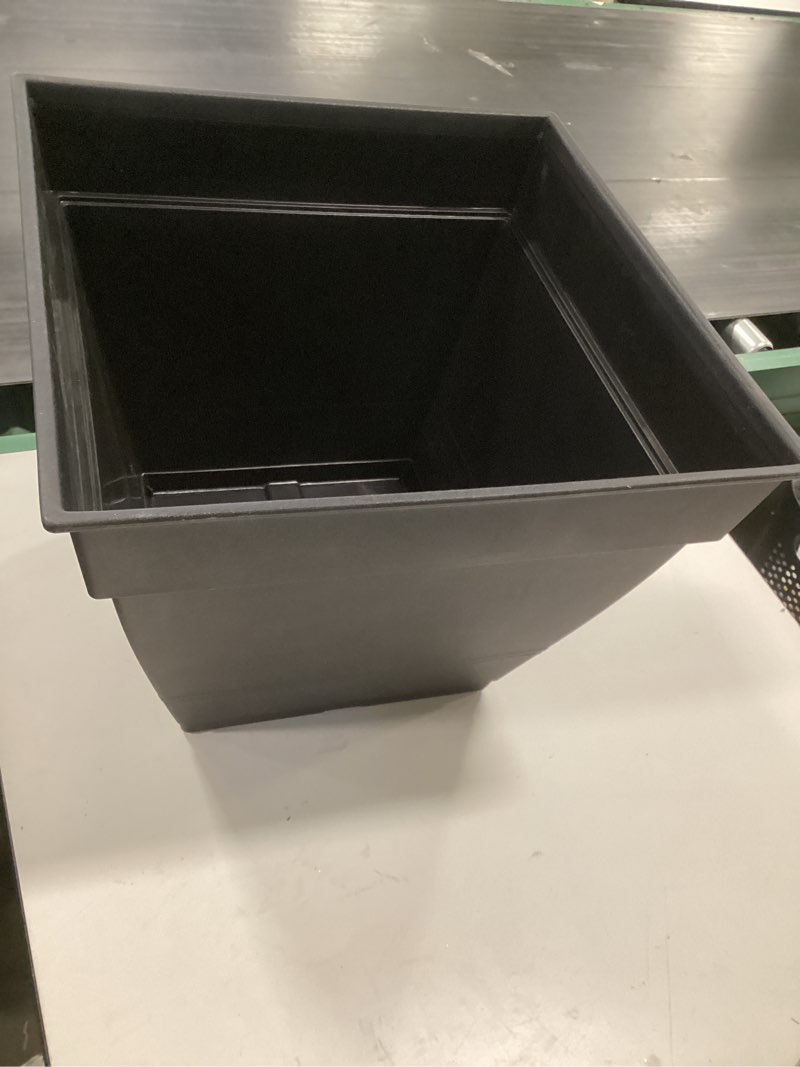 Condition photo showing As Is for today Style Selections Square 13.11-in W x 13.11-in L Black Recycled plastic Indoor/Outdoor