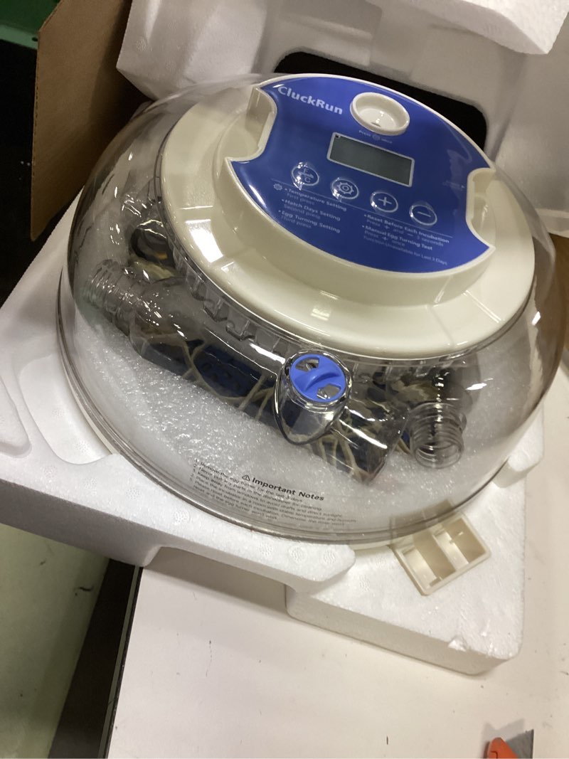 Condition photo showing Good Condition for 18 egg incubators for hatching eggs, incubation day display, 2 egg trays, automatic egg turning, built-in egg candler, auto refill, adjustable air vent, for chicken, quail, duck, turkey & goose eggs 18 eggs