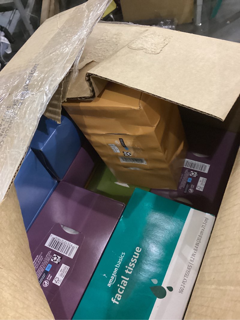 Condition photo showing New/Like New for Amazon Basics Facial Tissue, 2-Ply, 2880 Count (18 Packs of 160), (Packaging May Vary) 160 Count (Pack of 18)