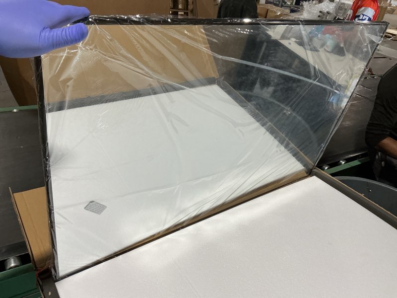 Condition photo showing New/Like New for koonmi black mirrors for wall, 30x48 inch bathroom mirror, rectangular wall mirror for living room bedroom bathroom, hangs horizontally or vertically black 48"l x 30"w