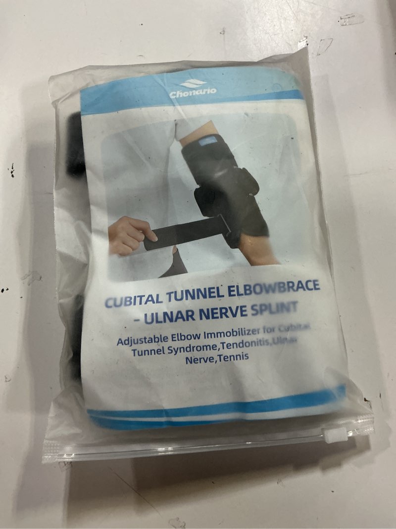 Condition photo showing New/Like New for cubital tunnel elbow brace – ulnar nerve splint, adjustable elbow immobilizer elbow splint for sleeping & day use, fits left & right arms (l)