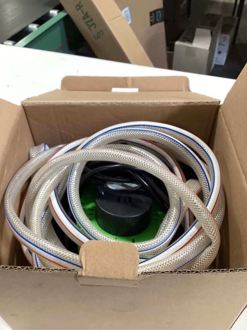Condition photo showing Good Condition for pool cover pump above ground?submersible water sump pump swimming water removal pumps, with 16 feet drainage hose & 25 feet extra long power cord, 850 gph inground, 6 adapters