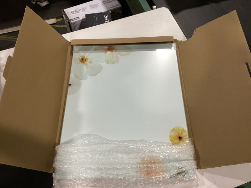 Condition photo showing New/Like New for glass cutting board 20”x16”: tempered glass kitchen counter protector - durable- scratch-resistant, heat-proof - design 5 - floral design design 05 20"l x 16"w