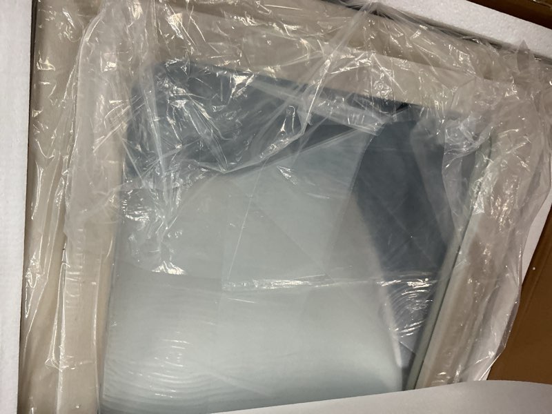 Condition photo showing Good Condition for Floor Mirror, Full Length Mirror with Stand, 63"x24" Freestanding Arched Mirror Full Length Hanging or Leaning, Wall Mounted Mirrors with Flannel Frame, Large Mirrors for Bedroom (White)