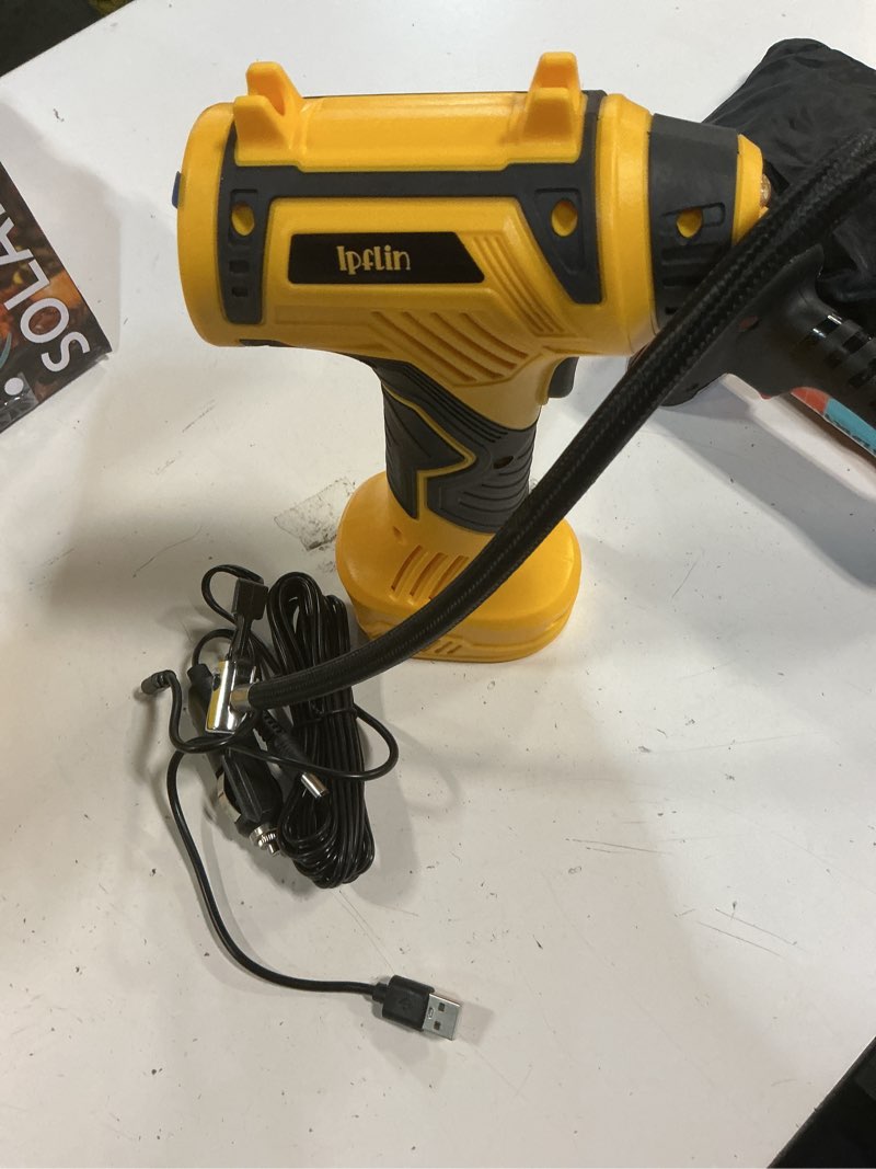 Condition photo showing Good Condition for 70% 0ff tire inflator portable air compressor built-in battery, dual power | 3*3200 mah & 12v dc, auto shut-off, digital pressure gauge, faster inflation air pump for car tires motorcycle bike ball gift