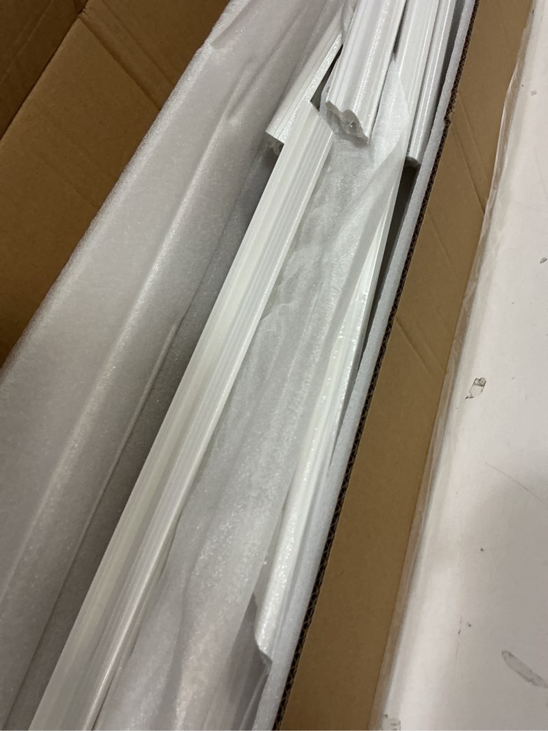 Condition photo showing Good Condition for Art3d Pre-Cut Wall Molding Set of 6 pcs, Ready-to-Assemble Wainscoting Panels for Interior Wall Décor Living Room Bedroom Accent Wall - Installed with Glue, 3 Top 3 Bottom White: Style 2