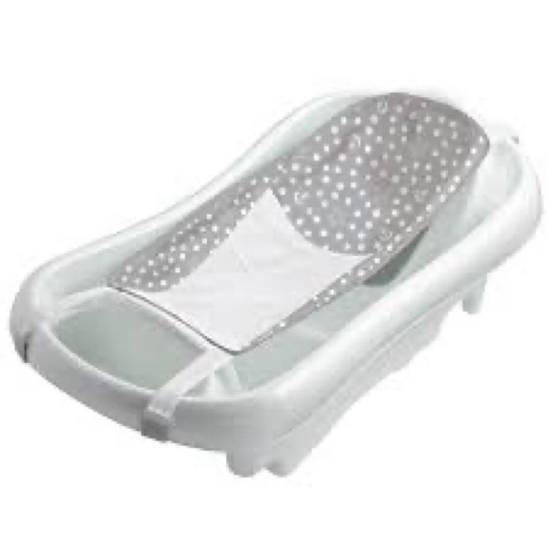 (Incomplete). The First Years Newborn to Toddler Baby Bath Tub - Convertible 3-in-1 Baby Tub with Removable Sling - Ages 0 to 24 Months - Sure Comfort - Gray