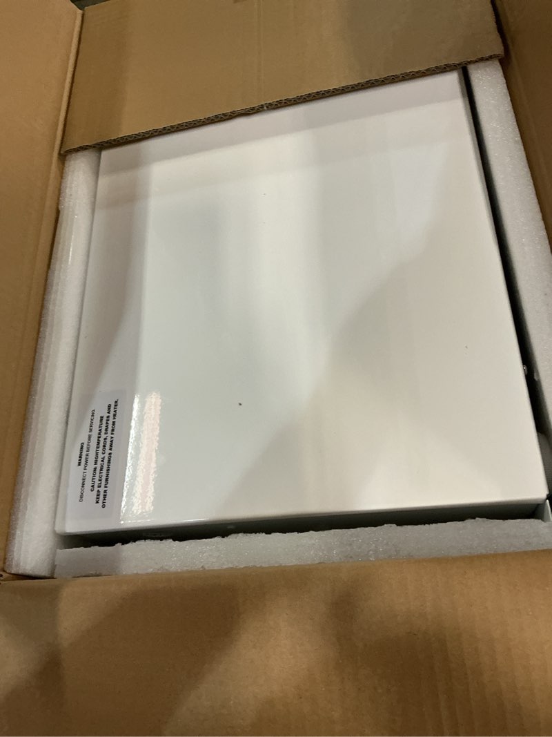 Condition photo showing New/Like New for Upgraded 112 Electric Kickspace heater with thermostat, covers 150 sq. ft. at factory-rated voltage,