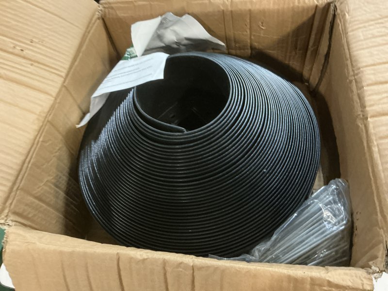 Condition photo showing New/Like New for landscape edging 4 inch tall 100ft with 110pcs metal spikes, plastic garden edging border landscape edging border lawn edging for landscaping, flower bed, yard black 100ft