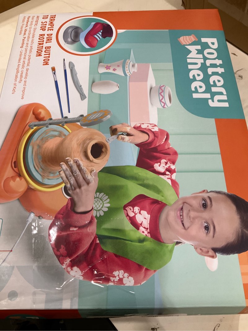 Condition photo showing Good Condition for aujazyble pottery wheel for kids - complete pottery painting kit art supplies arts and crafts for girls boy kids toy, birthday halloween christmas gift for kids ages 6 7 8 9 10 11 12+, (dog) orange
