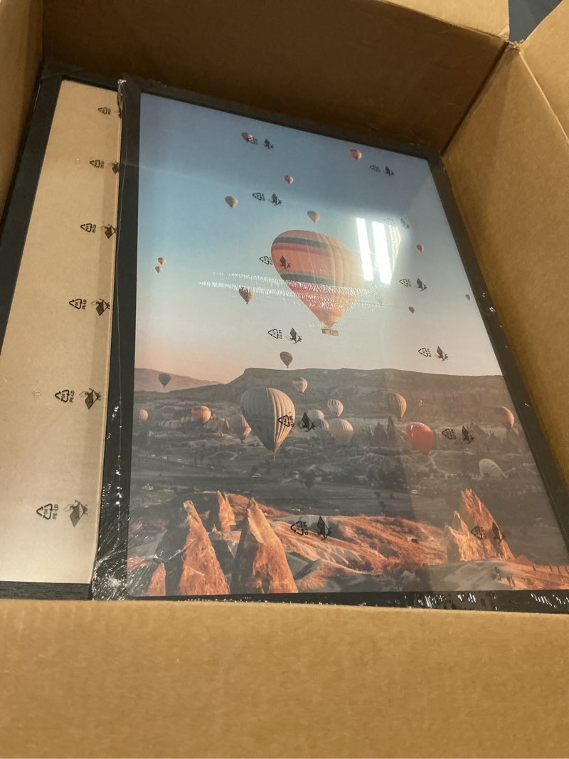 Condition photo showing Good Condition for 16x24 Picture Frame Set of 2 Black for Poster Photo Picture and 40x60 cm Canvas, Horizontal and Vertical Formats for Wall Hanging, 16 x 24 Wall Gallery Poster Photo Frame,2 Pack, Black Black, 2 Pack 16x24 inch