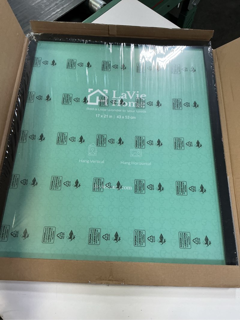 Condition photo showing New/Like New for lavie home 17 x 21 picture frame, 21x17 poster frame with high definition plexiglass, horizontal or vertical wall gallery 17 x 21 poster frames suitable for photos, artworks, posters,puzzle, black 1pc 17x21 black