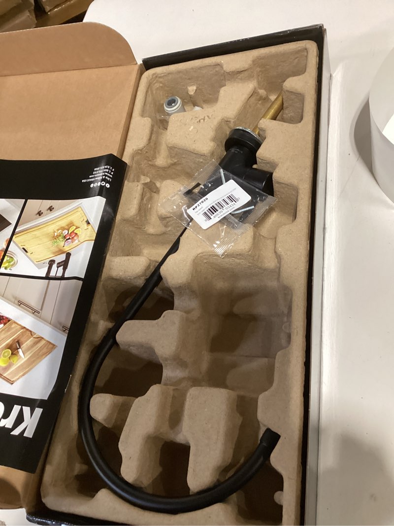 Condition photo showing New/Like New for kraus purita 100% lead-free kitchen water filter faucet in matte black, ff-100mb matte black filter faucet