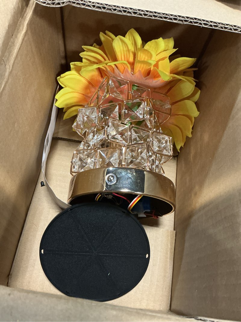 Condition photo showing As Is for sunflowers flower lamp,rechargeable cordless touch table lamp,3-colour infinitely dimming small night light,festival restaurant bedroom bar coffee shop birthday gifts for women mom
