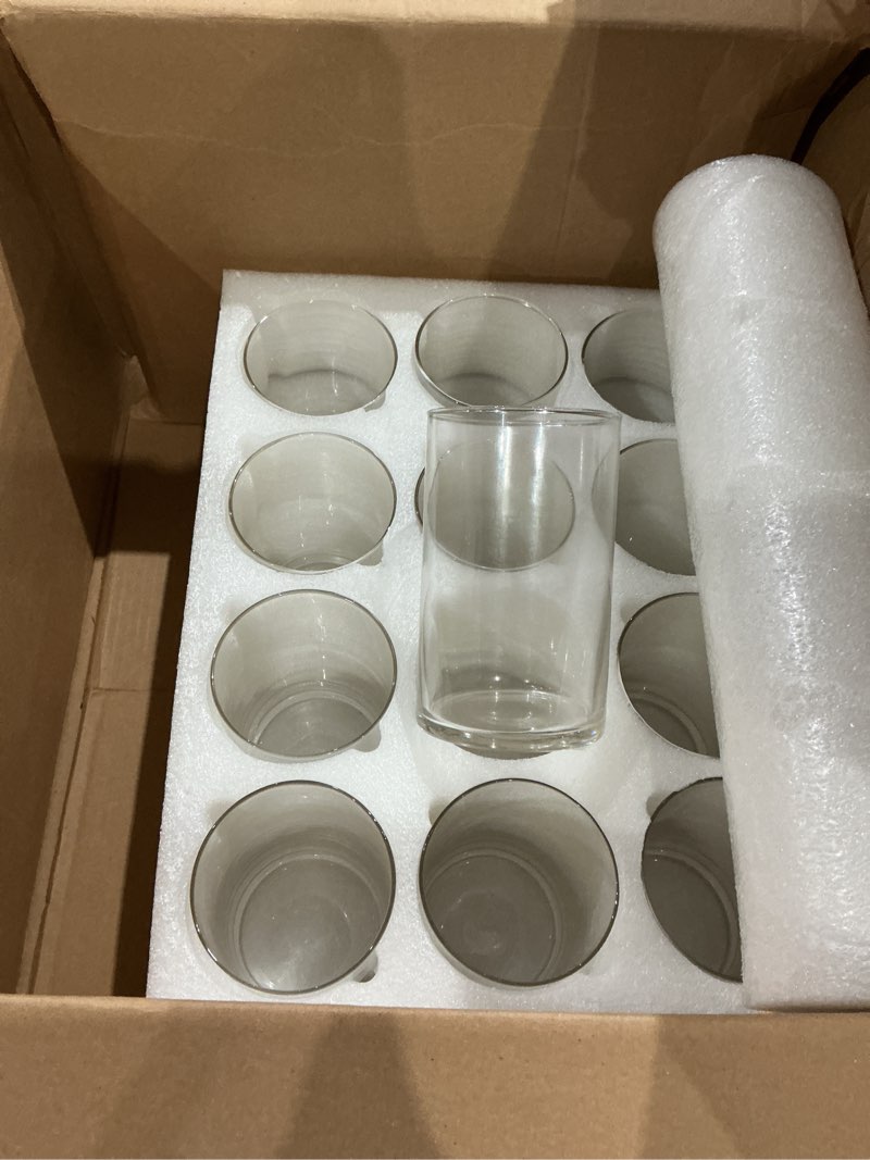 Condition photo showing Good Condition for 12pcs glass cylinder vases for centerpieces, clear bud vases for wedding decorations,floral vase bulk flower vases,tall glass hurricane candle holder for table shelf, party. smooth