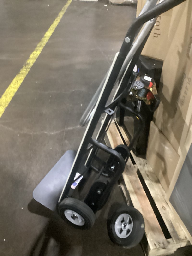Condition photo showing As Is for (similar to stock photo )ironton steel pneumatic hand truck dolly - 600-lb. capacity, 10in. tires, powder-coat finish