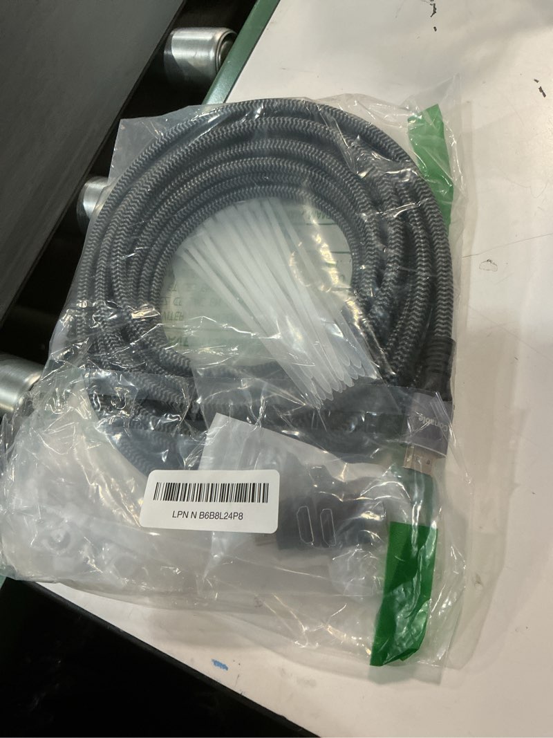 Condition photo showing Good Condition for 4K HDMI Extension Cable 25 Feet, HDMI 2.0 Braided Extender Male to Female Cord, Pure Copper 3D 4K@60Hz 2160p 1080p HDR HDCP 2.2 ARC (with 25 Ties, 25 U Nails, 2 HDMI Adapters)- 25FT