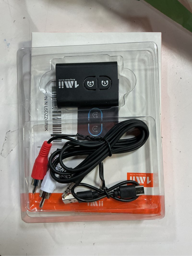 Condition photo showing Good Condition for 1Mii Bluetooth 5.3 Transmitter Receiver for TV to Wireless Headphones, Dual Link aptX Adaptive/Low Latency/HD Audio, Aux Bluetooth Audio Receiver Adapter for Home Stereo, Airplane, Boat, Gym Black